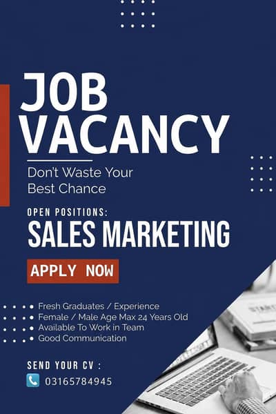 We are hiring candidates for sales and marketing