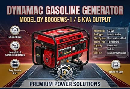 Dynamac 6KVA Gasoline Generator DY8000EWS-1