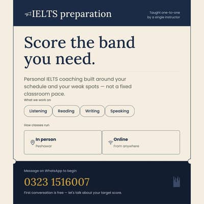 IELTS Preparation — Online & In-Person (Peshawar)