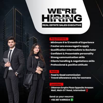 We are hiring sales executives males & females confident, presentable.