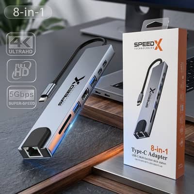SPEED-X 8-in-1 Type-C Multi-Function Docking Station / Adapter