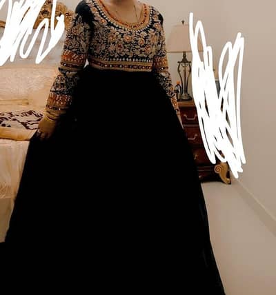 2pcs maxi black embroided