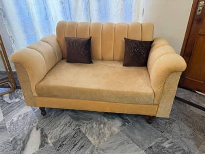 Luxury 5 seater Sofa + 2 chairs sofa set - Mustard color