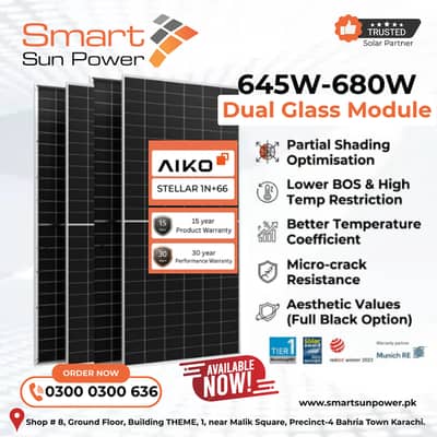 Smart Sun Power brings Aiko Dual Glass Solar Modules at unbeatable rat