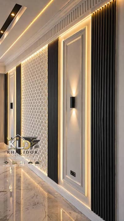 wallpaper, pvc panel ,wooden floor,glass work,blinds,artificial grass