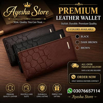 Premium Quality Leather Wallet | 3 Colors | Stylish & Durable