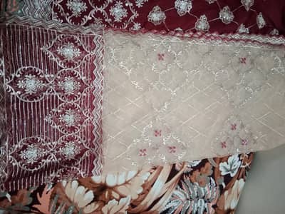 Maroon fancy 3 piece suit - heavy embroidery