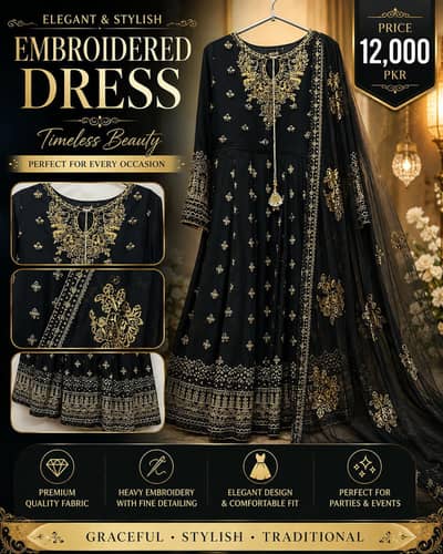 Ladies party wear dresses |Bridal  & Formal Embroidered dresses