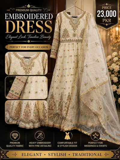 Ladies party wear dresses |Bridal  & Formal Embroidered dresses