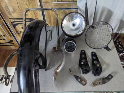 bike spare parts head light,meatr,karior,jali for sale
