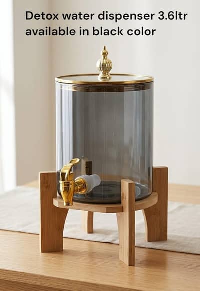 Detox water dispenser golden Black color For sale