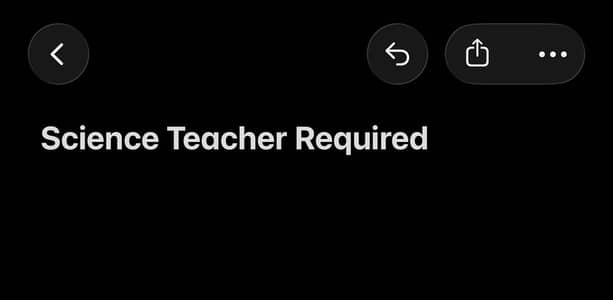 Science Teacher Job