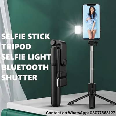 4 in 1 Wireless Selfie Stick Foldable Mini Tripod Stand R1S Tripod