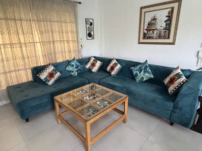 L shaped Beautiful Teal color Sofa