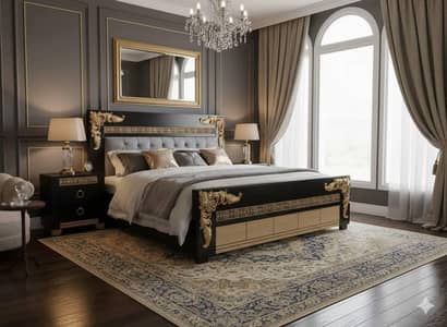 Brand New King Size Wooden Bed with 2 Side Tables - Goadpur Sialkot