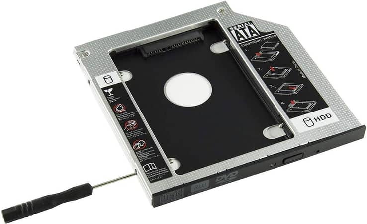 adarsey 9.5mm SATA to SATA 2nd SSD/HDD Hard Drive Caddy Adapter – Universal for Dell, HP, Lenovo, ThinkPad, Acer & Gateway Laptops