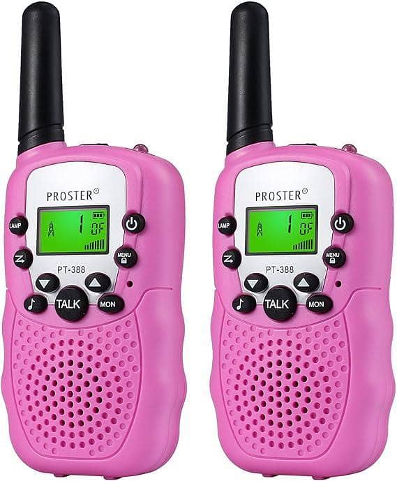 PROSTER PT-388 Kids Walkie Talkie Set – 8 Channels, 2-Way Communication, Long Range