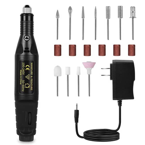 Portable Electric Nail Drill: Acrylic Nail Kit with Variable Speed Electric Nail File for Gel Nails, DIY Nail Art, Manicure and Pedicure