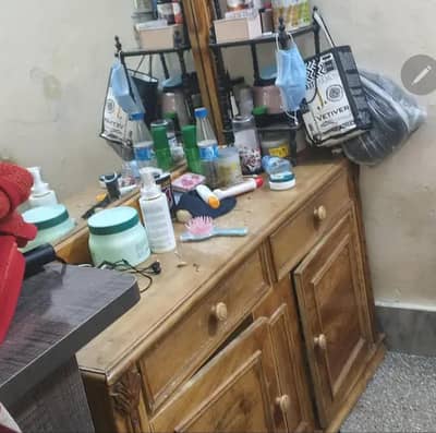 Bed with dressing table
