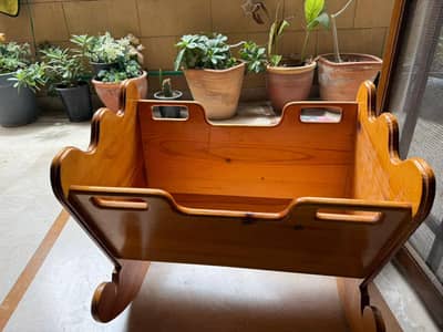 Pure wooden baby cot