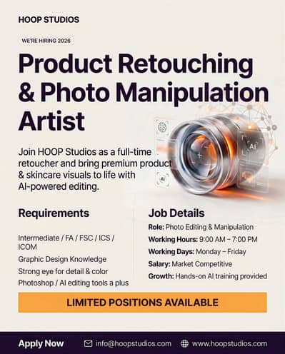 Product Retouching & Photo Manipulation Artist