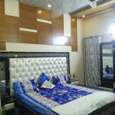 Full bed set with dresser and sidetables