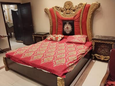 Bed set & Dressing with back Mirror Luxury Furniture