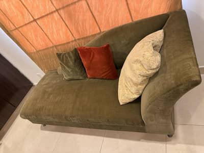 Green Olive Settee | Premium Suede Fabric | Elegant & Comfortable