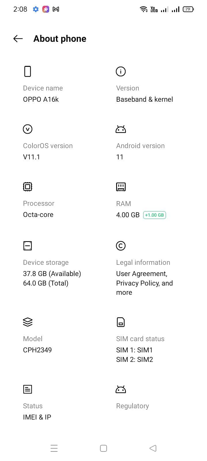 OPPO A16k 1