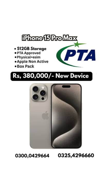 iPhone 15 Pro Max 512GB PTA Approved