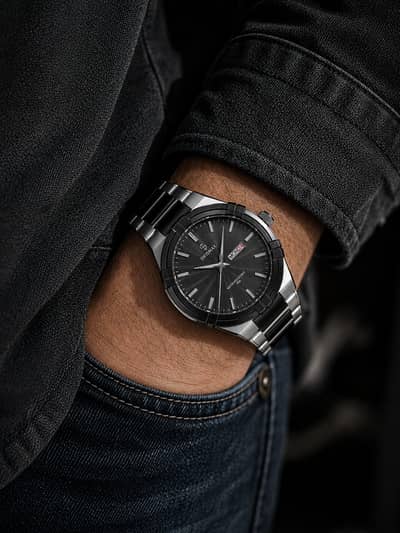 Original SWISMAX Black & Silver Watch | Premium Stainless Steel