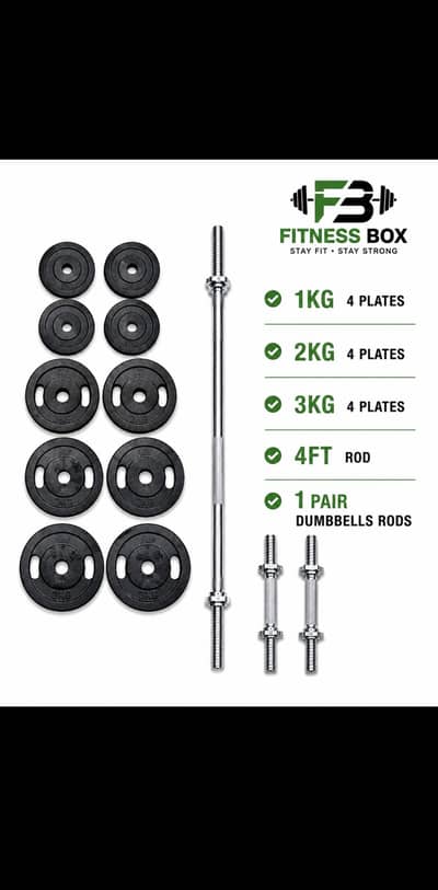Weight plates | Complete Set | Home Workout Plates And Rods