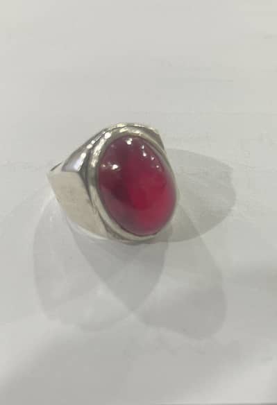 Original Anari Yaqoot (Ruby) – Pure Chandi Ring