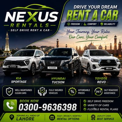 Self Drive Rent A Car Lahore -Daily/Weekly/Monthly /Car Rental Service