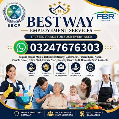 Maids / House Maids / cook / House chef / Baby Sitter maid available