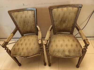 2 wooden chairs