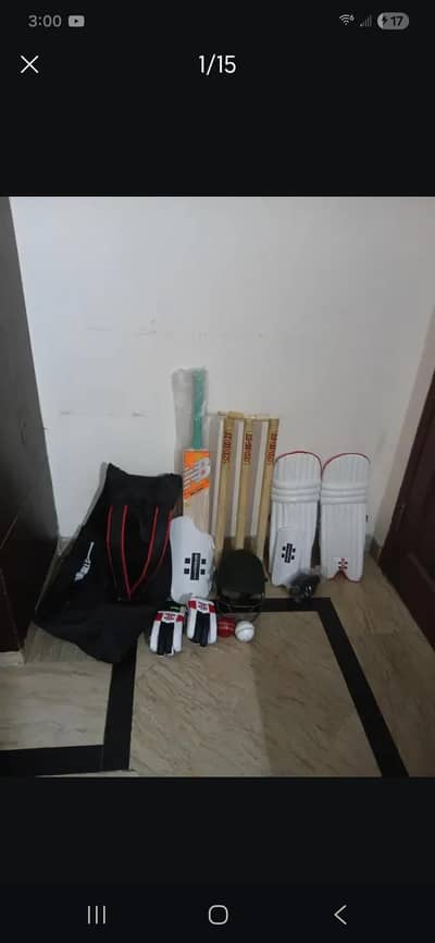 premium cricket kit with bat , 2 hard balls and spring wicket