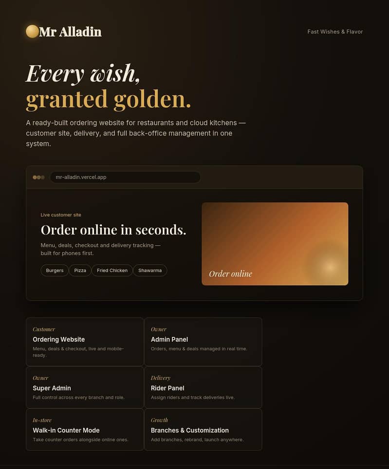 Complete Restaurant Platform: Website +Admin+Rider+Branches 0