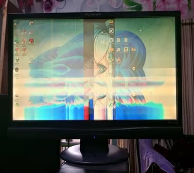 Computer LCD 22" Half Display Working