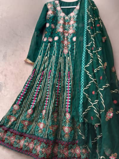 Beautiful Green Boutique Style Embroidered Maxi for Weddings/Eid