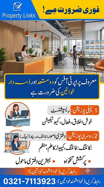 Need Receptionist And Office Management female's