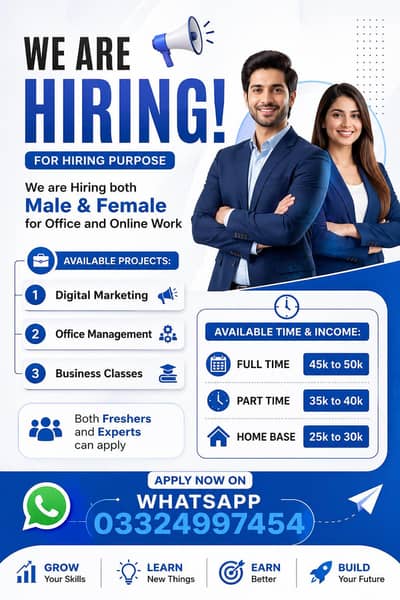 Urgent Hiring - Both Freshers & Experts can Apply