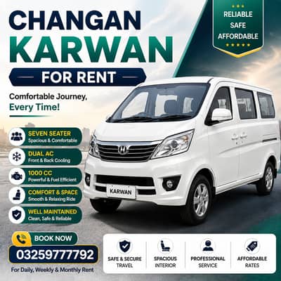 Changan Karwan For Rent | 7 Seater  [Daily Weekly Monthly]