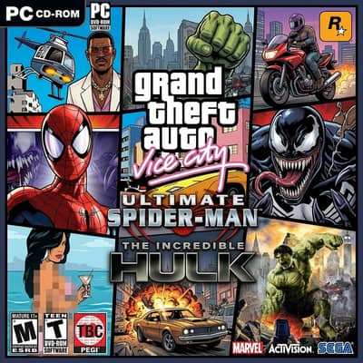 3 in 1 GTA Vice City - Ultimate Spider-Man - The Incredible Hulk - PC