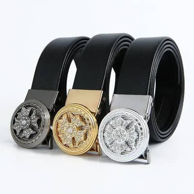 Men black  Leather belt