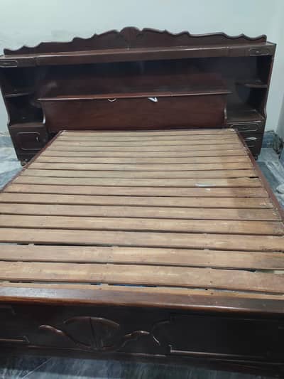 Solid King size bed with sides tables
