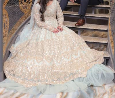  Walima Bridal Gown – Sea Green/Mint Heavy Embellished 