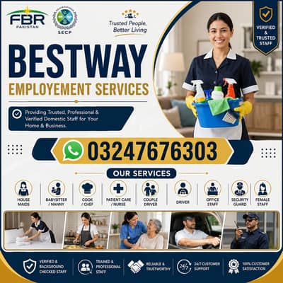 We Provide All Domestic Staff House Maids Driver Cook Chef Babysitters
