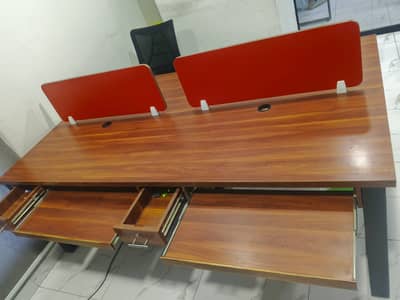 Office Workstation Table 4ft x 7ft with Drawers