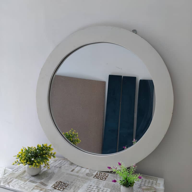 king size bed side table dressing round shape mirror 5